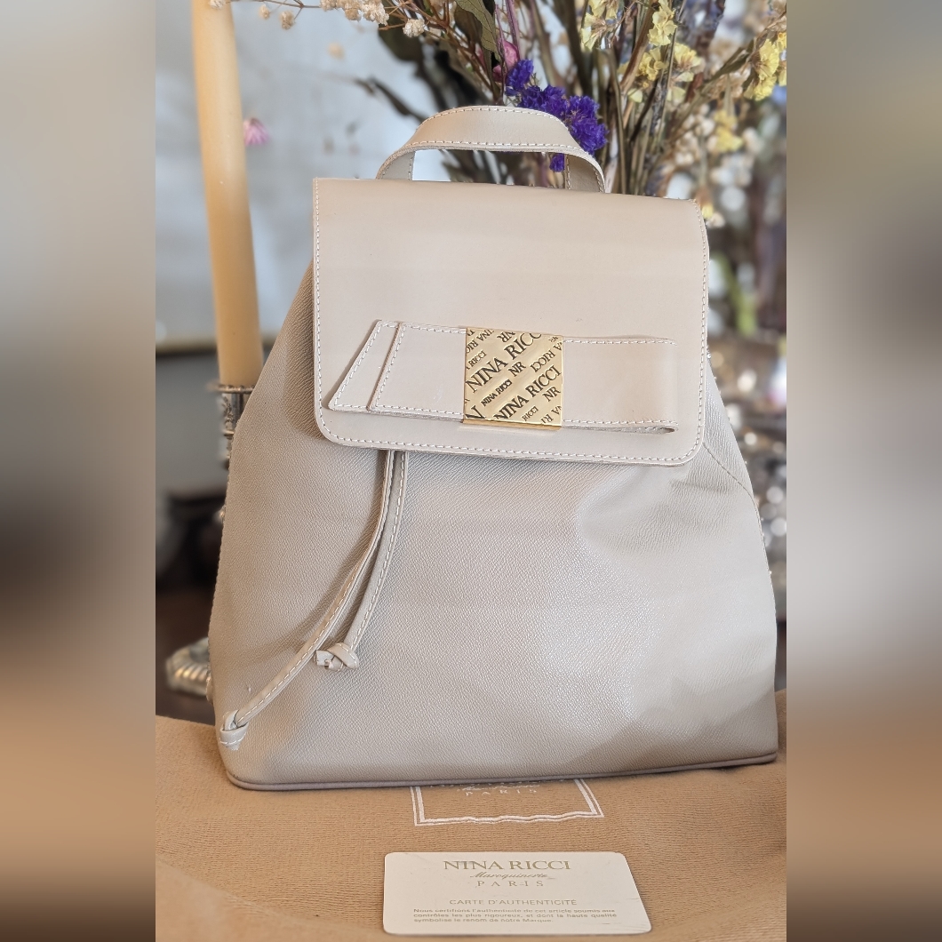 Nina Ricci Beige Leather Backpack